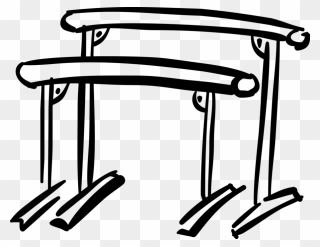 Vector Illustration Of Uneven Bars Or Asymmetric Bars - Uneven Bars Gymnastics Vector Clipart