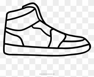 Sneaker Coloring Page - Line Art Clipart (#5398625) - PinClipart