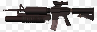 Trigger Firearm M4 Carbine M203 Grenade Launcher - M4a1 With Grenade Launcher Png Clipart