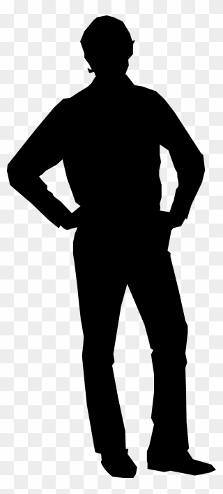 Adult Silhouette Clipart Png Library Stock Adult Silhouette - Man Hands On Hips Silhouette Transparent Png