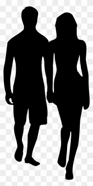 Couple Silhouette Holding Hands Clipart
