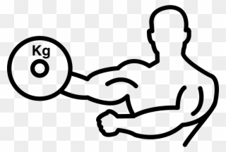 Bodybuilder Carrying Weight On One Hand Outline Svg - Flexing Vector Transparent Clipart