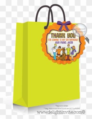 Scooby Doo Birthday Favor Tag - Thank You For Coming Scooby Doo Cards Clipart