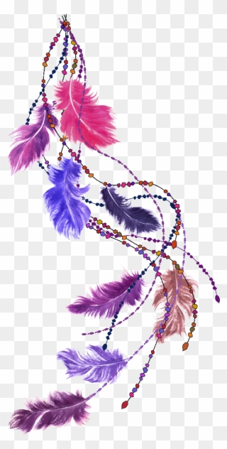Sticker Boheme Plumes Indiennes Ambiance Sticker Col - Feather Stickers Png Transparent Clipart