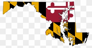 Flag-map Of Maryland - Maryland Map With Flag Clipart