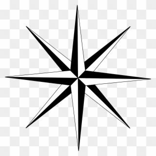 8 Point Star Clipart Clipart Black And White - 8 Pointed Star Vector - Png Download