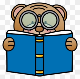 A Bear Reading A Book - Product Clipart