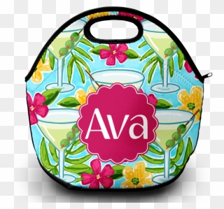 Monogram Lunch Bag Martini - Circle Clipart