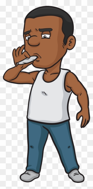 So , No Need To Ask Anyone's Assist Before Your Weed - Black Guy Smoking Cartoon Clipart