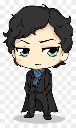 Clipart Black And White Library By Mibu No Ookami - Benedict Cumberbatch Sherlock Cartoon - Png Download