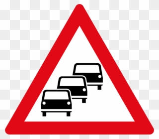 Congestion Sign - Cross Road Traffic Sign Clipart