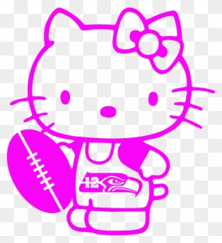 Seahawks Hello Kitty- Pink Only At Idecalsplus Stores - Coloring Printable Hello Kitty Clipart