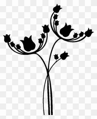 Sticker Tulipes Originales Et Design Ambiance Sticker - Silhouette Clipart