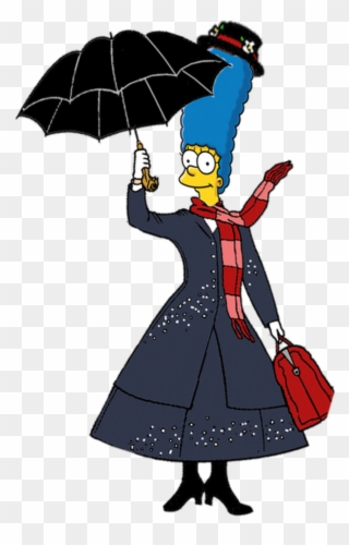 Marge Simpson As By Clip Art Transparent Stock - Los Simpson Y Mary Poppins - Png Download