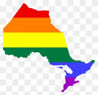 Lgbt Flag Map Of Ontario - Ontario Map Clipart