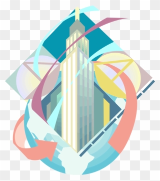 Vector Illustration Of Skyscraper Empire State Building, - Empire State Building Clipart