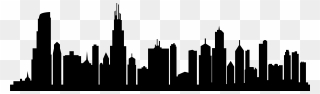 Transparent City Silhouette Png - Silhouette Chicago Skyline Drawing Clipart