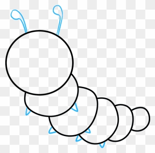 How To Draw Cute Caterpillar - Caterpillar On A Leaf Drawing Clipart