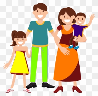 Happy Family With Kids - Transparent Family Clipart - Png Download