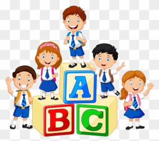 Of Pre-school Bunch Kids Child Free Png Hq Clipart - Clip Art School Kids Png Transparent Png