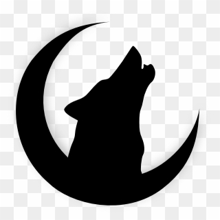 Wolf Head Silhouette Clipart Banner Library Download - Moon Wolf Silhouette - Png Download