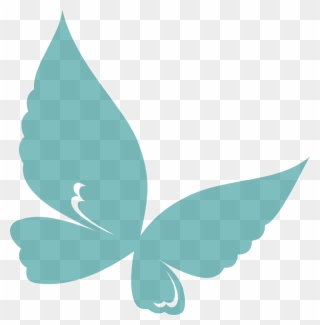 Teal Butterfly Clip Art - Pastel Butterfly Clipart - Png Download