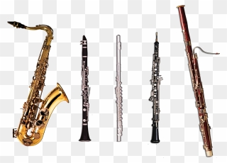 Flute Clipart Clarinet - Flute Oboe Clarinet Bassoon Saxophone - Png Download