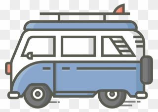Van,compact Car,car - Vw Combi Vector Png Clipart