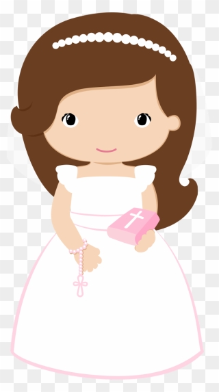 First Communion Clipart Girl - Png Download