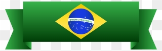 Transparent Flag Banner Clipart Png - Cinta Con Bandera De Brasil
