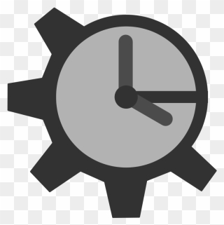 Clock And Gear Clipart - Png Download