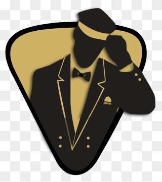 Black Bow Chauffeur Clipart