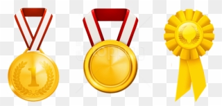 Free Png Download Prizes Honors Set Clipart Png Photo - Gold Medal Badge Vector Transparent Png