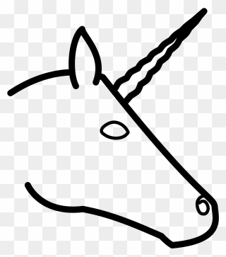 Unicorn Head Profile Clip Art At Clipart Library - Cartoon Unicorn Drawing Easy - Png Download