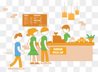Transparent Intelligence Clip Art - Line Up For Food Cartoon - Png Download