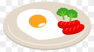 Breakfast Fried Egg Sausage Clipart - Circle - Png Download
