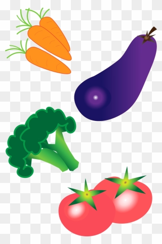 Vegetables, Eggplant, Carrot, Tomatoes, Vector Isolated, - Sayuran Animasi Clipart