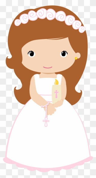 Christening, First Communion Banner, First Holy Communion, - Clipart Communion Girl Png Transparent Png