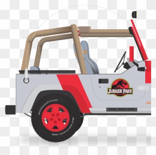 Jurassic Park Jeep Transparent & Png Clipart Free Download - Red Jeep Wheels Jurassic Park