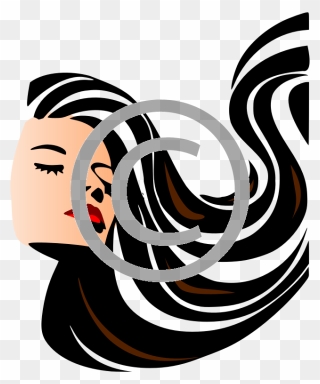 Transparent Salon Png - Long Hair Silhouette Of Woman Clipart