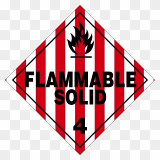 Hazmat Placard Clipart - Flammable Solid 4 Label - Png Download