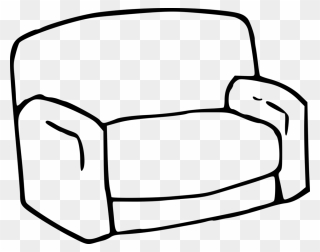 Monochrome - Simple Drawing Of Sofa Clipart