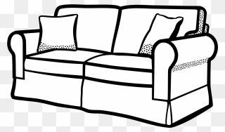 Clipart Sofa Lineart - Sofa Black And White Clipart - Png Download
