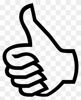 Article And Thumbs Up Text Art Image - Good Black And White Clipart - Png Download