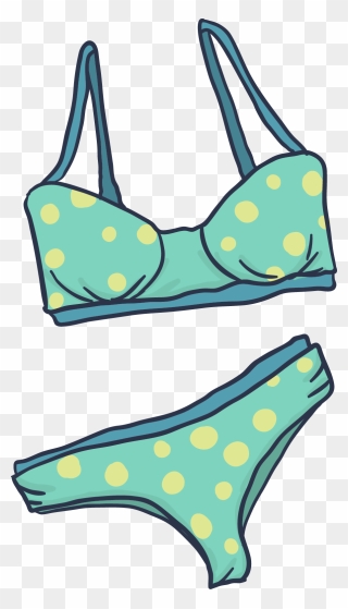 Swimsuit Bikini Clip Art - Bikini Cartoon Png Transparent Png (#5405308