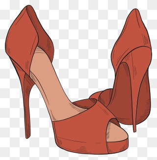 Red High Heels Clipart - Basic Pump - Png Download