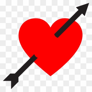 Arrow Clipart Heart - Heart With Arrow Through - Png Download