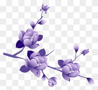 Purple Flower Rose Clip Art - Transparent Background Purple Flower Clipart - Png Download