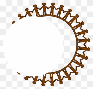 Circle Stick People Black No Border Clip Art At Pngio - People Holding Hands Circle Transparent Png