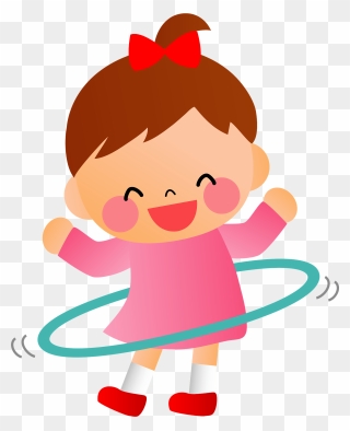 Children Twirling Hula Hoop Clipart - Hula Hoop Clipart - Png Download